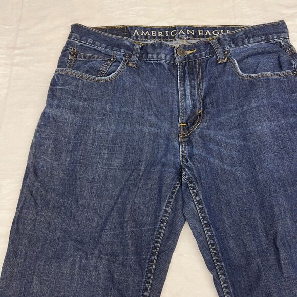 American Eagle Jeans Mens 32x32 Blue Denim Original Straight Casual - Picture 3 of 10